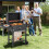 Costway Camping Charcoal Grill BBQ Smoker Combo with 2 Wheels 2 Side Tables 4