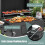 Costway Camping Charcoal Grill BBQ Smoker Combo with 2 Wheels 2 Side Tables 8
