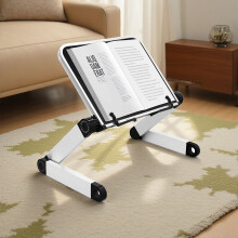 Suporte para livros durável e ajustável, ideal para uso no escritório e em estudos; um suporte de leitura dobrável em liga de