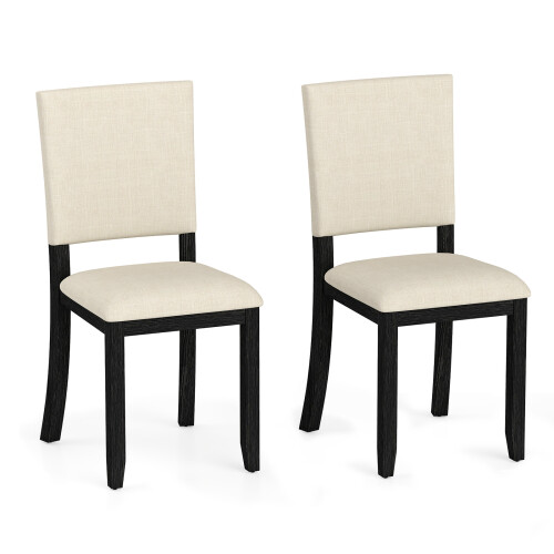 Costway Upholstered Dining Chairs Set of 2 with Soft Padded Seat