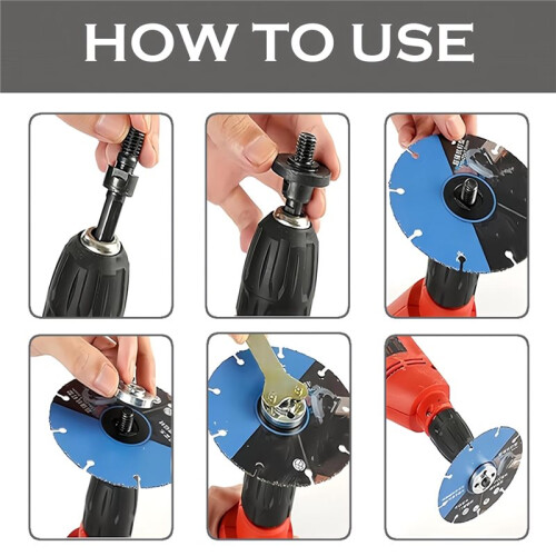 Electric Drill Angle Grinder Connecting Rod Set, Angle Grinder Tool Drill Arbor Mandrel Adaptor with Replacement Grinder 1