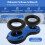 Ciambella da neve gonfiabile per 2 persone, 200 cm, resistente, blu 3