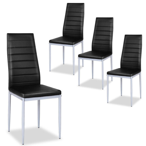 Costway Set of 4 Dining Chairs Seat High Back Armless Accent Dining Side