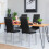 Costway Set of 4 Dining Chairs Seat High Back Armless Accent Dining Side 4