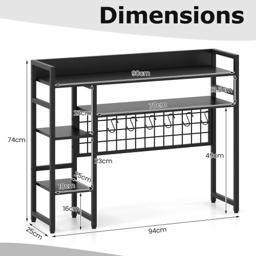Costway Desk Shelf 4 Tier Desktop Display Rack with Metal Grid Panel 2