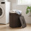 Costway Bamboo Laundry Basket with Lid 72L Black Clothes Hamper Removable 4
