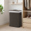 Costway Bamboo Laundry Basket with Lid 72L Black Clothes Hamper Removable 5