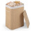 Costway Bamboo Laundry Basket with Lid 72L Natural Clothes Hamper Removable 2