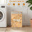 Costway Bamboo Laundry Basket with Lid 72L Natural Clothes Hamper Removable 7