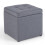 Costway Square Storage Ottoman Linen Fabric Upholstered Footstool 1