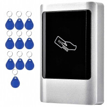 Lector de identificación impermeable para control de acceso a puertas exteriores: práctico, estable y con capacidad para 10 tarjetas de acceso.