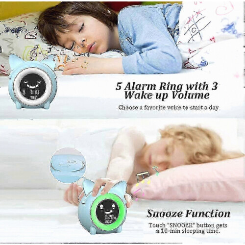 Rveil pour Enfants LCD Ψηφιακό ρολόι αφύπνισης Προπονητής ύπνου avec veilleuse 5 Cou & 1