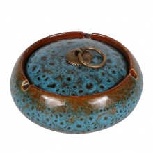 2026 New Ashtray with lid, cigarette ceramic ashtray, outdoor with lid windproof ashtray indoor - JA