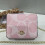 (Pink) Retro printed flap small square bag thin chain shoulder strap 1