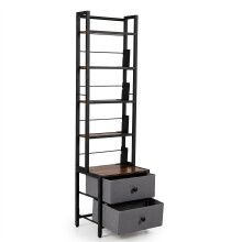 CD Storage Rack with Drawers 5 Tier DVD Shelf for Living Room Home
