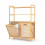 Costway Bamboo Double Tilt Out Laundry Hamper with 3 Shelves With 2 Removable 2