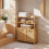 Costway Bamboo Double Tilt Out Laundry Hamper with 3 Shelves With 2 Removable 5