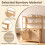 Costway Bamboo Double Tilt Out Laundry Hamper with 3 Shelves With 2 Removable 8