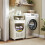 Costway 3 Tier Laundry Cart Folding Laundry Hamper with Lockable Wheels 4