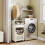Costway 3 Tier Laundry Cart Folding Laundry Hamper with Hanging Bar 4