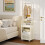 Costway 3 Tier Laundry Cart Folding Laundry Hamper with Hanging Bar 6