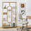 Costway Tall 5 Tier Bookcase with Metal Frame Oval Design Open Storage Shelves 5