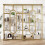 Costway Tall 5 Tier Bookcase with Metal Frame Oval Design Open Storage Shelves 6