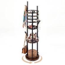 Jewelry Organizer Stand 360 Rotating Floor Jewelry Storage Rack