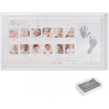 DEARBAG Baby Handprint & Footprint Photo Frame, Reusable Ink 12-Month Keepsake, Nursery Decor