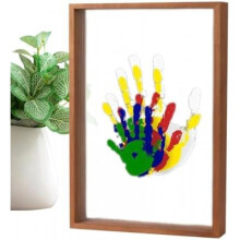 (braun) Baby Handprint Ornament Kit with Clear Hanging Picture Frame - DIY Keepsake for Parents, Birthday, Christmas, Adoption Party