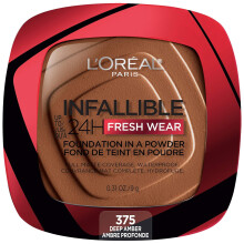 L'Oreal Paris Makeup Infallible Fresh Wear Foundation in a Powder, Up to 24H Wear, Waterproof, Deep Amber, 0.31 oz. (Packaging May Vary)