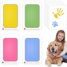 Inkless Handprint and Footprint Kit, 4-Piece Baby & Pet Paw Print Stamp Pad, Gift for New Parents and Pet Owners