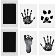 XEPWOLU 2 Pcs Inkless Handprint & Paw Print Stamp Kit, Baby Shower Keepsake Ink Pad Set for Dog & Cat
