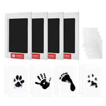 Paw Print Kit for Dogs & Cats, Baby Hand and Footprint Set, Pet Paw Impression Keepsake, 4 Pack