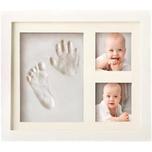 MONYRA Baby Hand & Footprint Clay Kit, 3D Print Frame Set for Newborns & Pet Paws, White Keepsake Gift Box