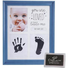 ZIOYANE Baby Hand and Footprint Clay Kit, Newborn Keepsake Photo Frame, Nursery Wall Decor & Baptism Gift, Blue