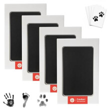 Clean Touch Inkless Paw Print Kit for Dogs & Cats, 4-Piece Baby Hand & Footprint Stamp Pad Set, Ideal Newborn Keepsake Gift