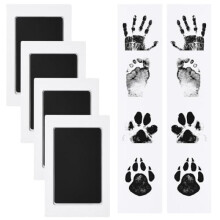 Baby Hand and Footprint Kit, 4 Pcs Pet Paw Print Stamp Pad Set, Newborn Keepsake Ink Pad with Paper, Baby Shower Memory Gift