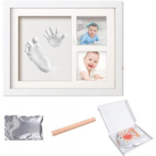 LTHERMELK Baby Hand and Footprint Kit, Personalized Plaster Casting Set for Newborn Parents, White, 27.9 x 22.8 x 1.8 cm