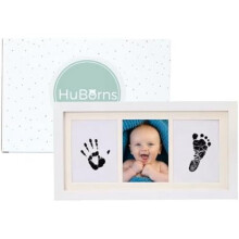 (Tinte) HuBorns Baby Hand and Footprint Frame Kit, Non-Toxic Ink Plaster Cast Keepsake Set, Unique Baby Shower Gift