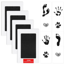 (eisenhaltig) Baby Handprint and Footprint Kit, 4-Piece Inkless Stamp Pad Set for Newborn, Pets, Dogs, Cats, Gold