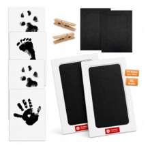 2-Pack Paw Print Kit for Dogs & Cats, Clean Touch Ink Pad Pet Keepsake with Photo Frame, Baby Handprint Footprint Set for Newborns