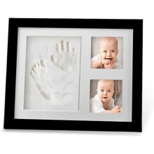 DBAILY Paw Print Kit for Dogs & Cats, 3D Plaster Casting Keepsake with Wood Picture Frame, Pet Owner Gift