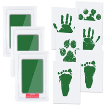 (Dunkelgrün) Vicloon Baby Hand and Footprint Kit, Inkless Touch Safe Ink Pad with 6 Cards, Blue Family Gift