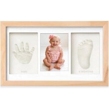 (Eiche) Yiukou Baby Hand and Footprint Keepsake Kit with Picture Frame, Newborn Milestone Photo Frame, Personalized Gift, White