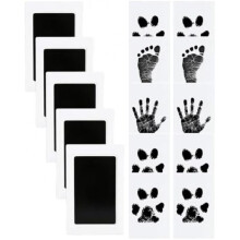 LOZTBUE Baby Hand and Footprint Kit, Inkless Print Pad for Newborns, 5-Piece Paw Print Set with Frame, Black Keepsake Box, Baby Shower Gift