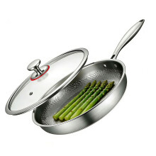 Titanium-Enhanced Steel Frying Pan with Lid, Induction Ready(26cm)