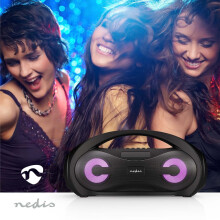 Tragbare Bluetooth-Party-Boombox, 24 W, RGB-Beleuchtung, Schwarz