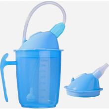Drinkbeker voor volwassenen met rietje, morsbestendig ontwerp voor ouderen, inclusief 3-in-1 beker, rietje, deksel en handvat. Voorkomt mors