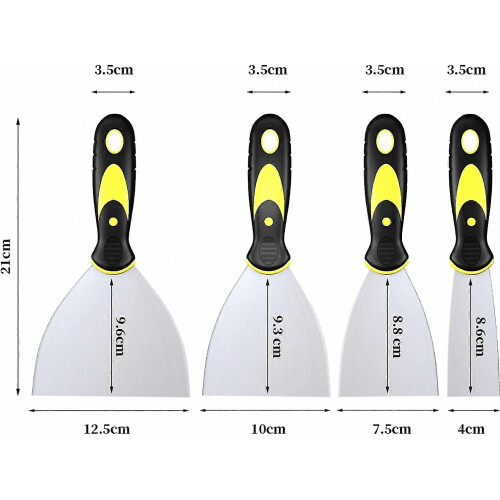 Spatula,4 Pcs Stainless Steel Wallpaper Scraper Putty Knives With Soft Handle 1